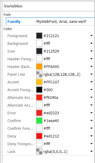 Web Fonts can be added to any Web Theme by adjusting the theme's font variable(s). The font variable is shown on the Adjust tab for the Web Theme.